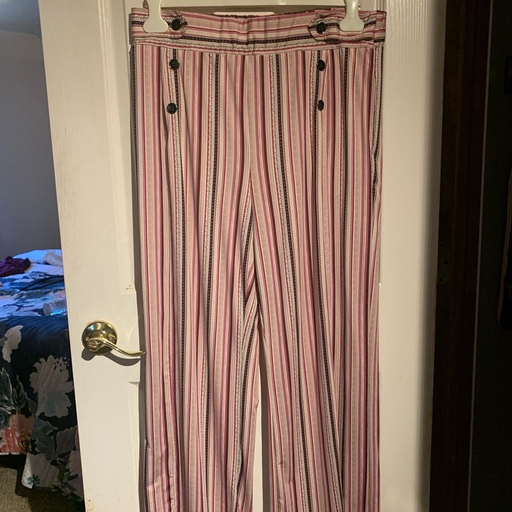 Striped Pink Wide Leg Pants